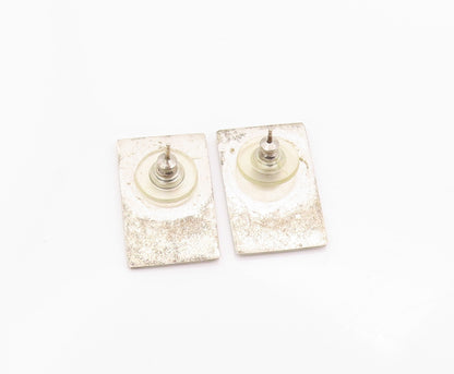 925 Sterling Silver Vintage Earrings Stylized Hands With Spiral Motif  EG13513
