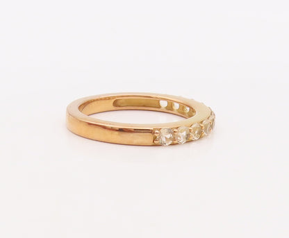 925 Sterling Silver Vintage Ring Gold Plated Stackable CZ Bands  Sz 7  RG29926
