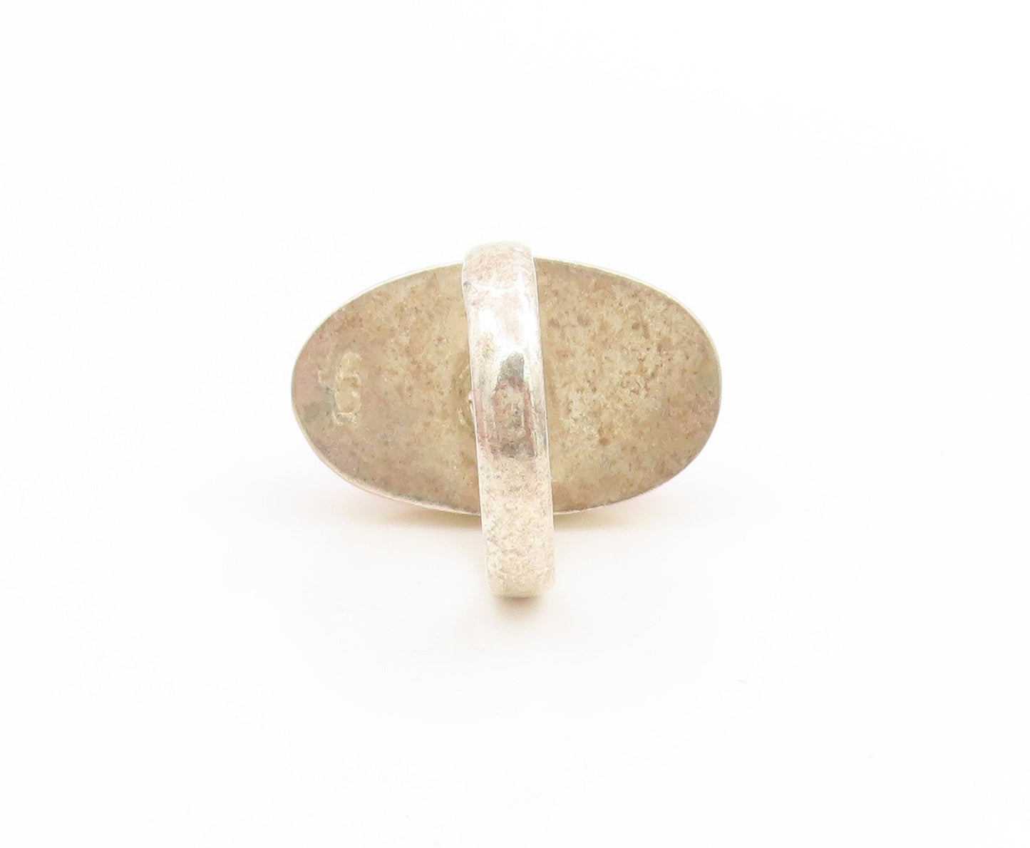 925 Sterling Silver Vintage Ring Pink Cabochon Moonstone Band  Sz 4.5  RG33919