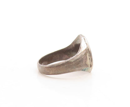 925 Sterling Silver Vintage Ring Enameled LBM Comradeship Etched  Sz 7  RG31551
