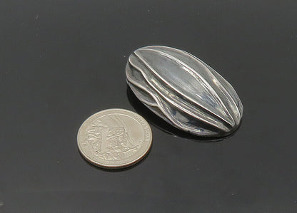 925 Sterling Silver  Vintage Shiny Dark Tone Sculpted Dome Pendant  PT16792