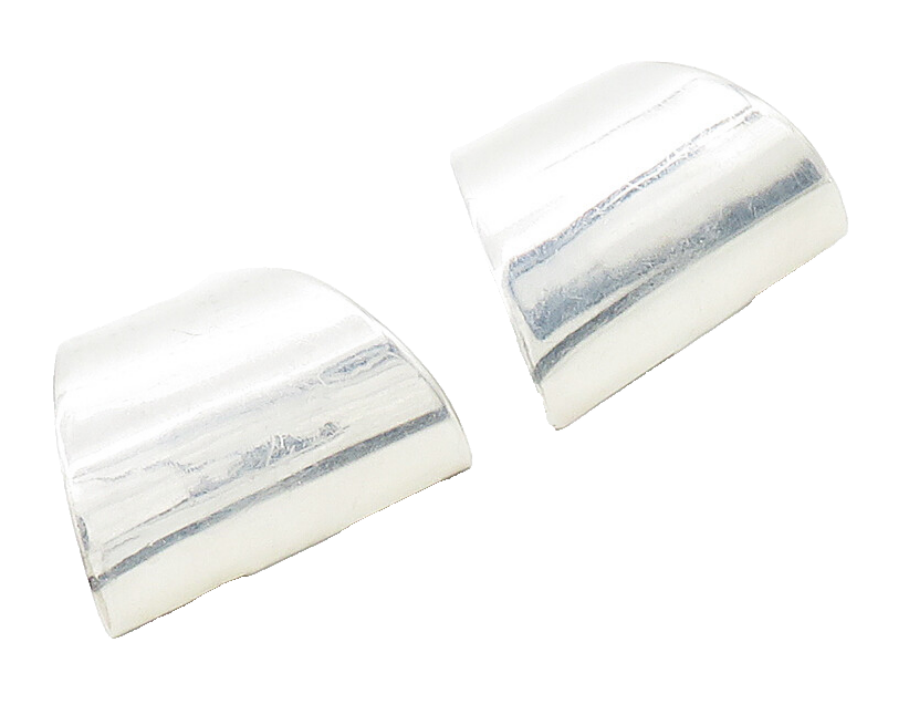 MEXICO 925 Sterling Silver  Vintage Shiny Modernist Non Pierce Earrings EG8225