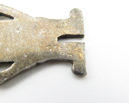 925 Sterling Silver  Vintage Oxidized Little Girl Etched Detail Pendant PT8437
