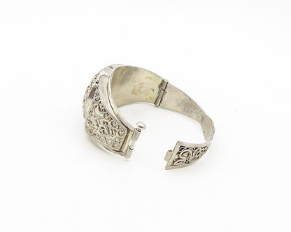 MIDDLE EAST 925 Sterling Silver Vintage Filigree Detail Bangle Bracelet  BT7015