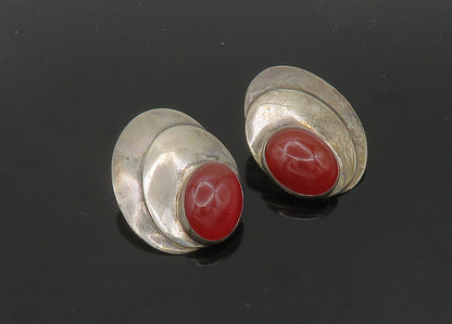 GFMW 925 Sterling Silver  Vintage Cabochon Carnelian Drop Earrings  EG10574