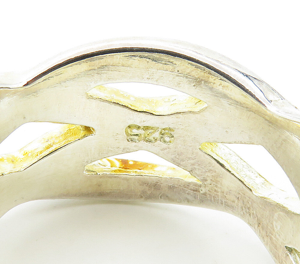 925 Sterling Silver  Vintage Shiny Woven Style Band Ring Sz 10.5  RG15465