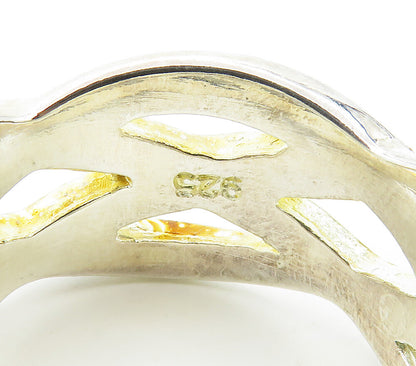 925 Sterling Silver  Vintage Shiny Woven Style Band Ring Sz 10.5  RG15465