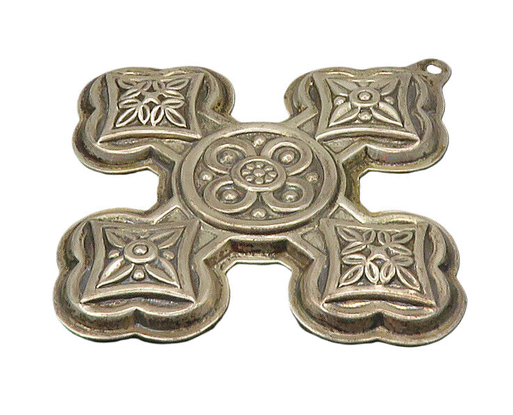 REED & BARTON 925 Silver  Vintage Antique Christmas Cross Pendant  PT18789