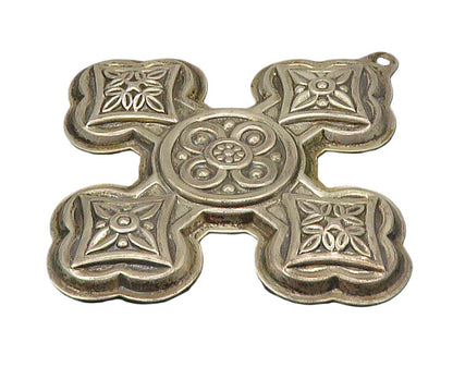 REED & BARTON 925 Silver  Vintage Antique Christmas Cross Pendant  PT18789