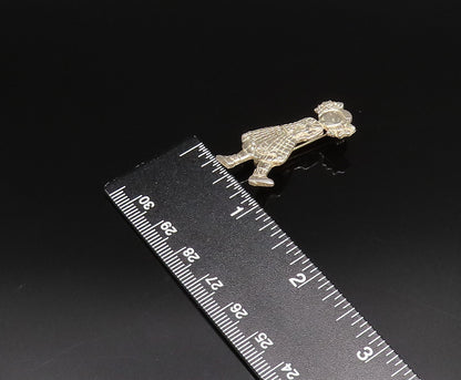 MARY ENGELBREIT 925 Silver  Vintage Little Girl With Ribbon Brooch Pin  BP9979