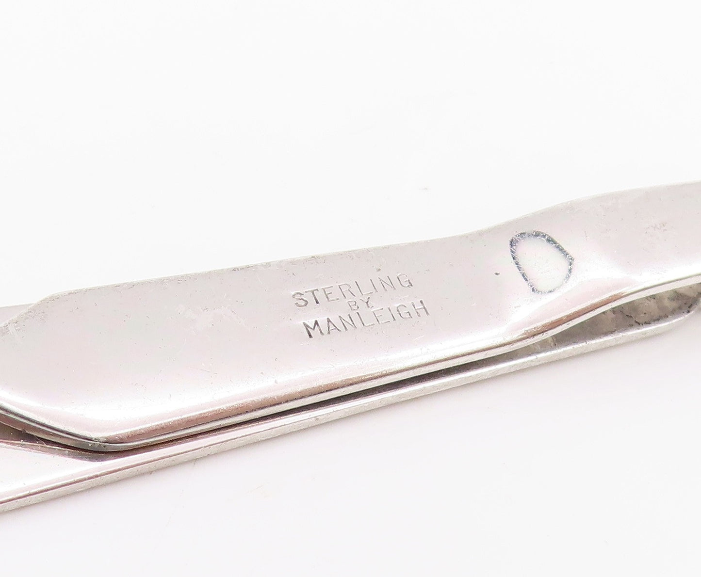 925 Sterling Silver Vintage Tie Clip MAULEIGH Classic Striped Formal Tie  TR4157
