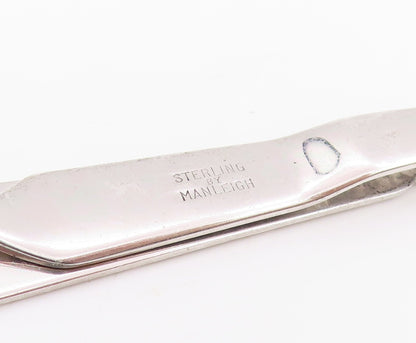 925 Sterling Silver Vintage Tie Clip MAULEIGH Classic Striped Formal Tie  TR4157