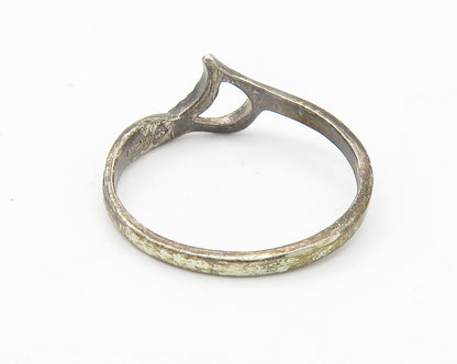 925 Sterling Silver  Vintage Petite Open Love Heart Band Ring Sz 6  RG10726