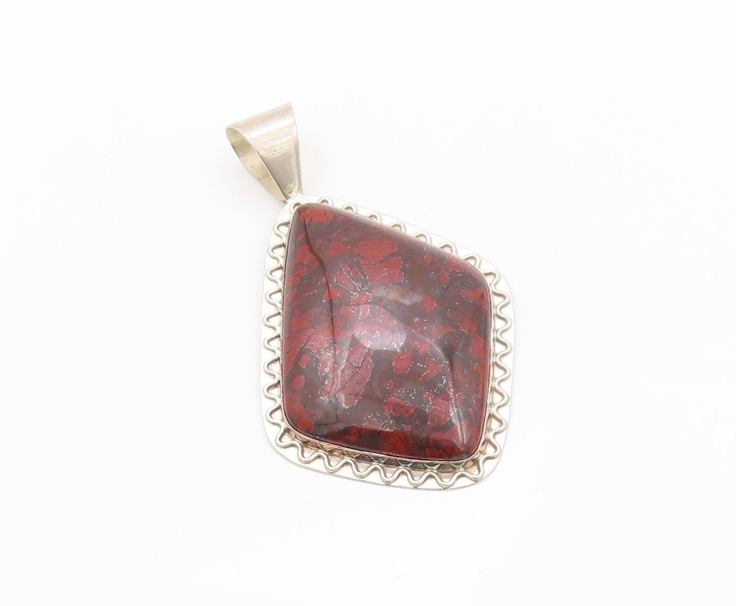 925 Sterling Silver Vintage Pendant DTR JAY KING Large Carved Gemstone  PT23997