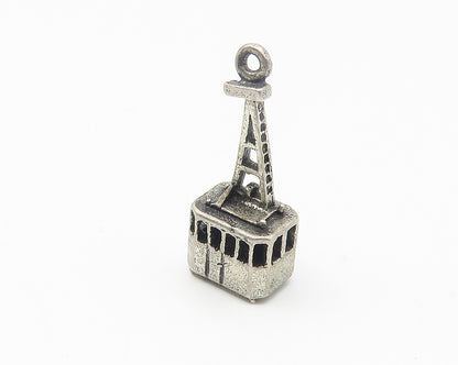925 Sterling Silver  Vintage Petite Dark Tone Cable Lift Pendant  PT8543
