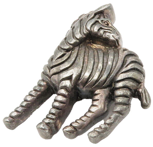 925 Sterling Silver  Vintage Oxidized Zebra Animal Motif Brooch Pin  BP5572