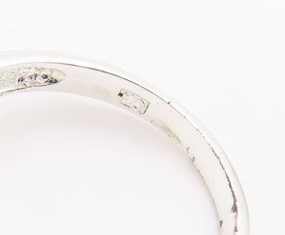 925 Sterling Silver Vintage Ring Minimalist Square Cut CZ  Sz 7.5  RG33225
