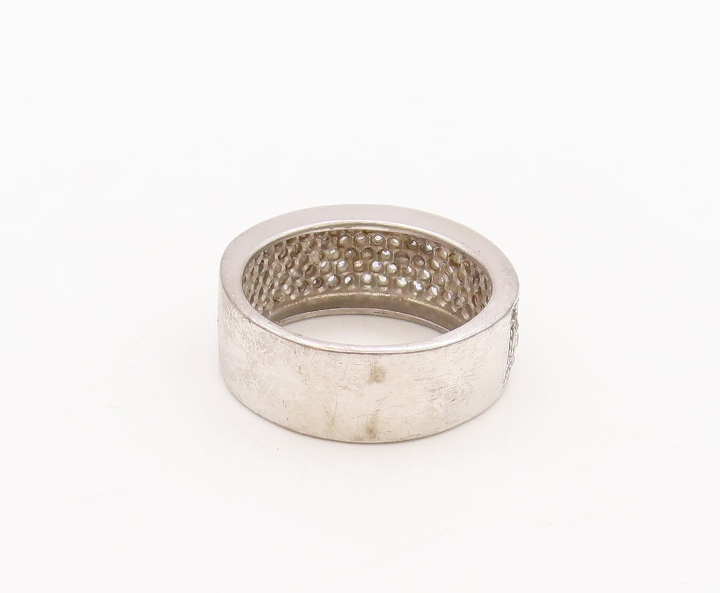925 Sterling Silver Vintage Ring Minimalist CZ Inlay Band  Sz 7  RG29803