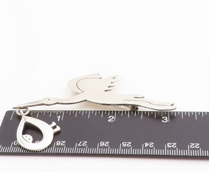 925 Sterling Silver Vintage Brooch MEXICO Stork Delivering Baby Story  BP11713