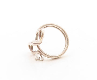 925 Sterling Silver Vintage Ring Modernist Wire Work Design  Sz 10  RG31351