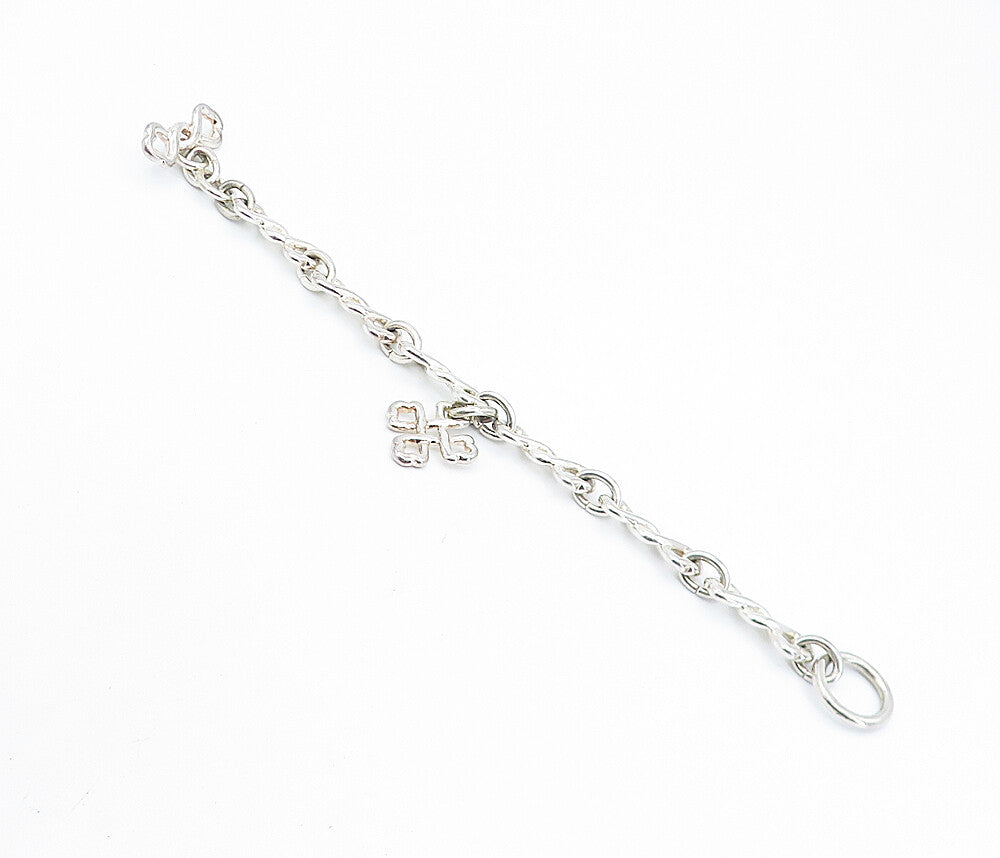 925 Sterling Silver  Vintage Shiny Celtic Knot Link Chain Bracelet  BT3067