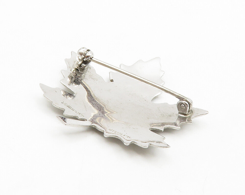 BOND BOYD 925 Sterling Silver  Vintage Shiny Maple Leaf Brooch Pin  BP5182