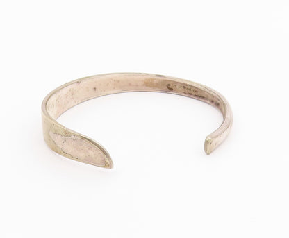 ROGERS ONEIDA 925 Silver  Vintage Shiny Floral Detail Cuff Bracelet  BT7995