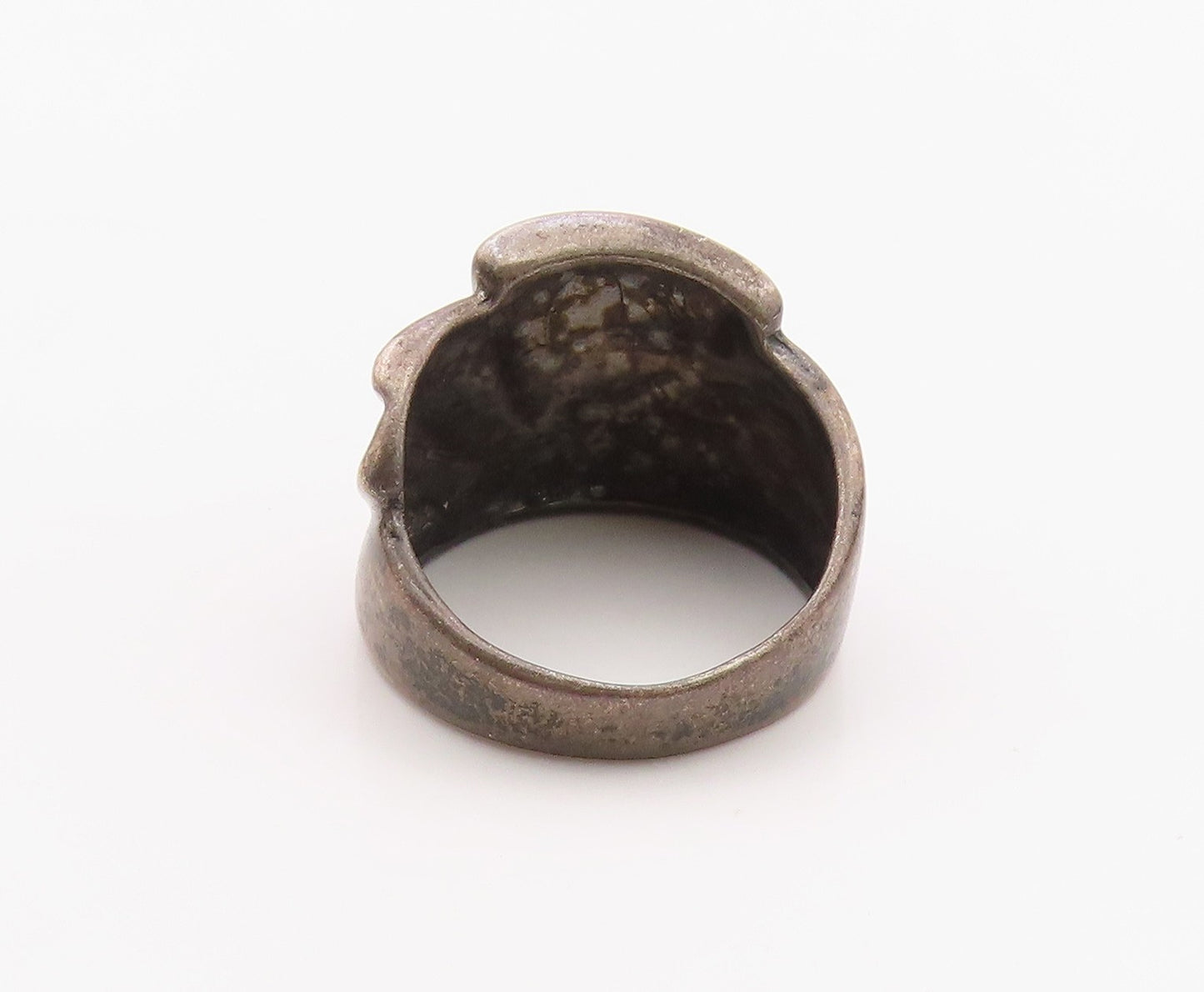 925 Sterling Silver Vintage Ring Modernist Ribbed Dome Band  Sz 7.5  RG36321