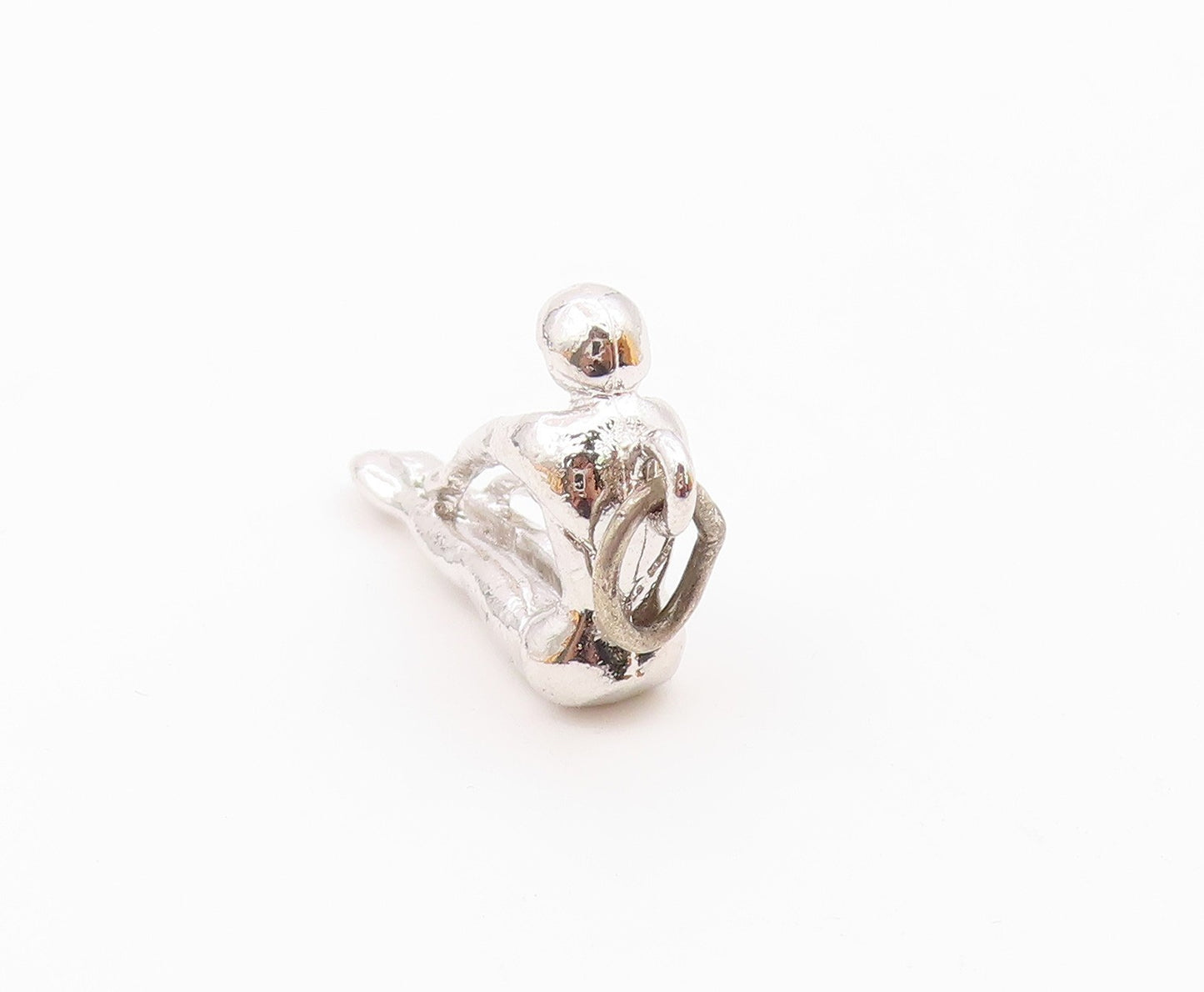 925 Sterling Silver  Vintage Petite Shiny Gymnast Sports Motif Pendant PT17833