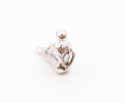 925 Sterling Silver  Vintage Petite Shiny Gymnast Sports Motif Pendant PT17833