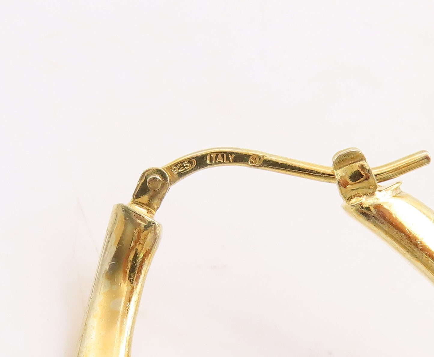 925 Sterling Silver Vintage Earrings Gold Plated Large Designer Hoops  EG13270