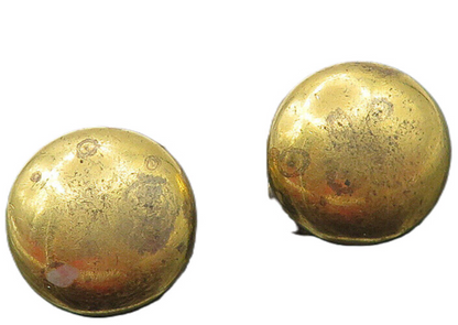 CIANI 925 Silver  Vintage Gold Plated Button Non Pierce Stud Earrings  EG6131