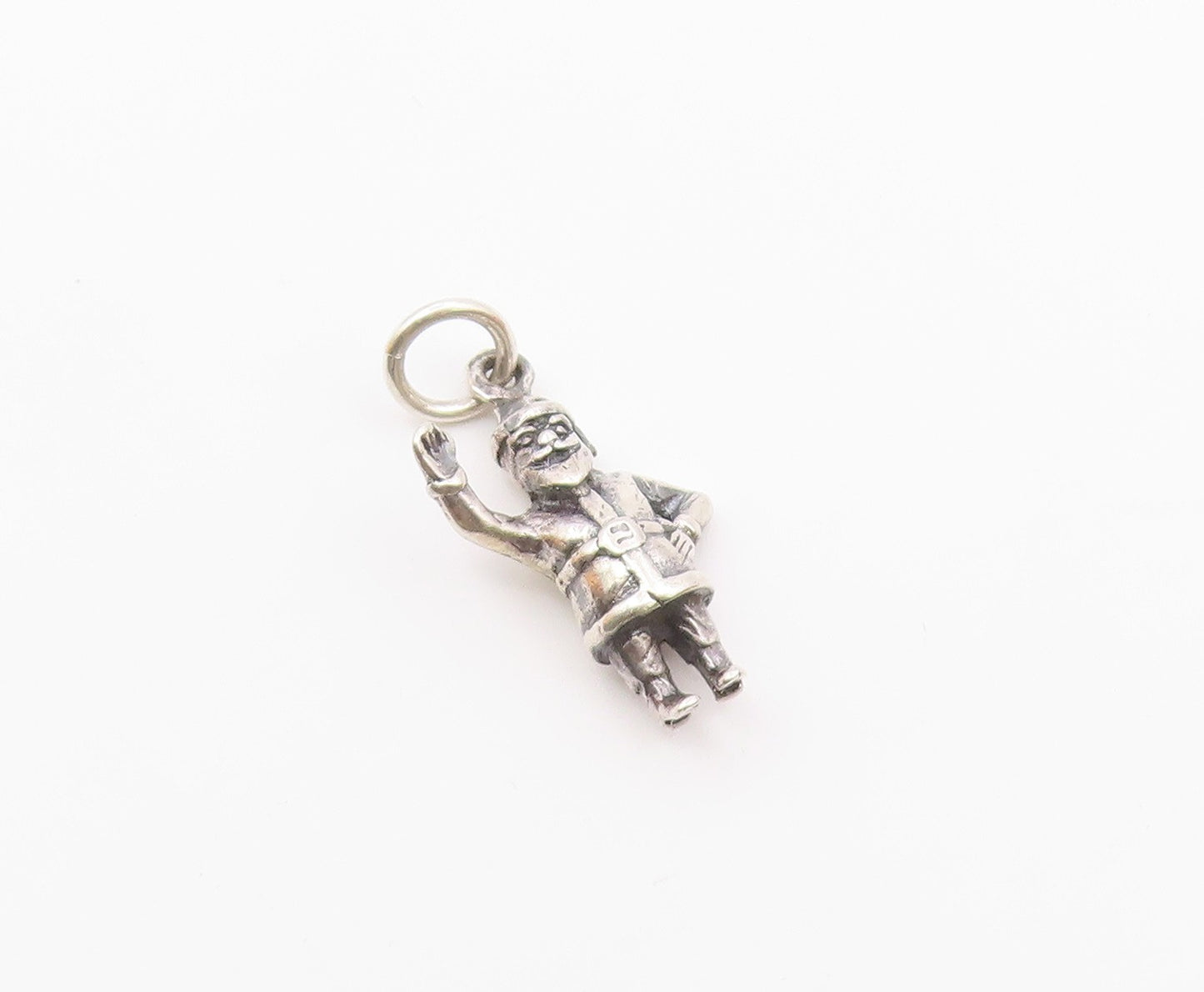 925 Sterling Silver  Vintage Petite Santa Clause Christmas Pendant  PT17300