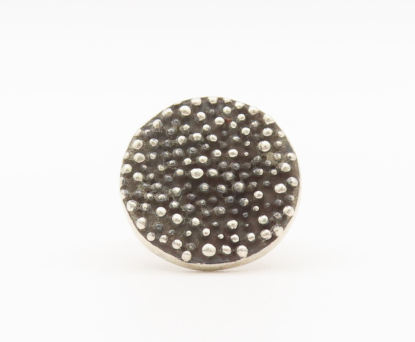 925 Sterling Silver Vintage Ring Minimalist Solid Round Beaded  Sz 6  RG27943