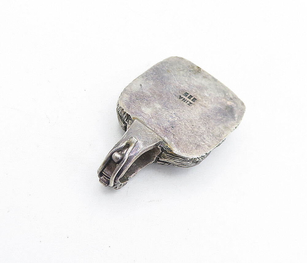 ZINA 925 Sterling Silver  Vintage Oxidized Basket Weave Design Pendant  PT3820