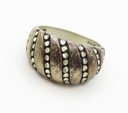 KABANA 925 Sterling Silver  Vintage Patterned Dome Band Ring Sz 10  RG15658