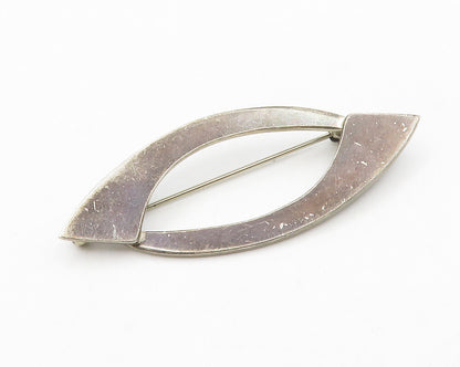 MEXICO 925 Sterling Silver  Vintage Dark Tone Smooth Open Brooch Pin  BP5172