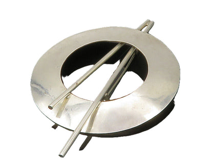 MEXICO 925 Sterling Silver  Vintage Modernist Design Shiny Brooch Pin  BP4802