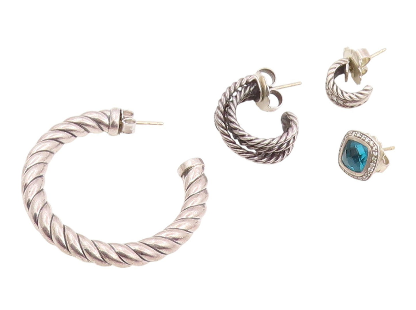 925 Sterling Silver Vintage Earrings DAVID YURMAN Gemstone Single Lot  EG14305