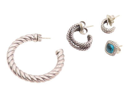 925 Sterling Silver Vintage Earrings DAVID YURMAN Gemstone Single Lot  EG14305