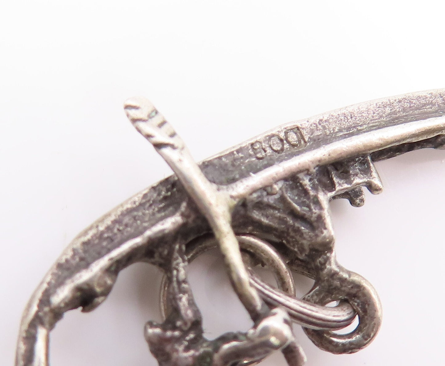 925 Sterling Silver Vintage Pendant Cutout Two People On Boat  PT23313