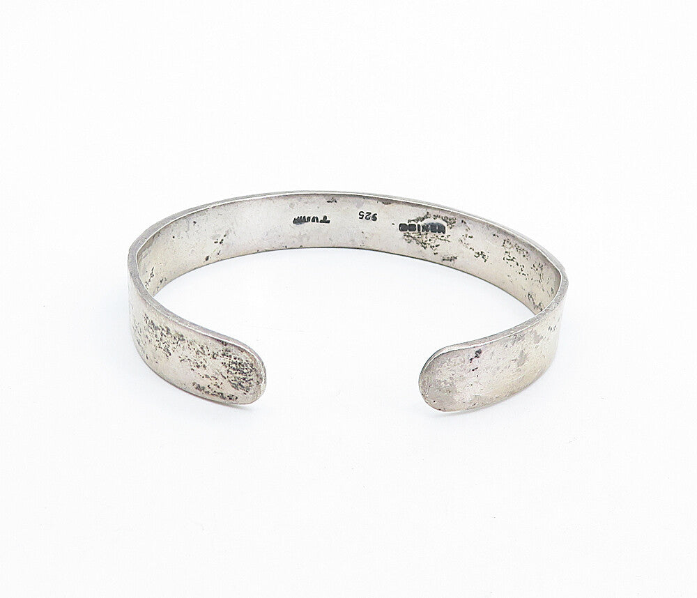MEXICO 925 Sterling Silver  Vintage Oxidized Dolphin Cuff Bracelet  BT2514