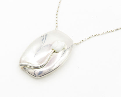 RCP DENMARK 925 Silver  Vintage Rose Flower Shiny Chain Necklace  NE2809