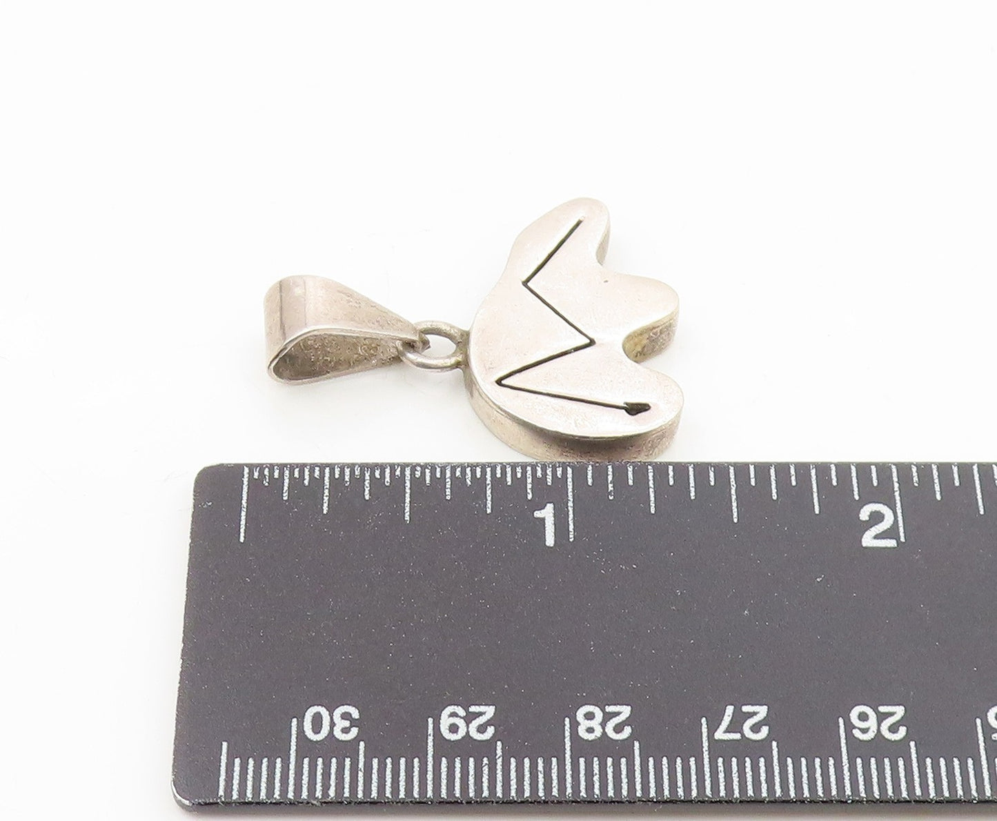925 Sterling Silver  Vintage Hollow Bear Arrow Animal Motif Pendant  PT19217