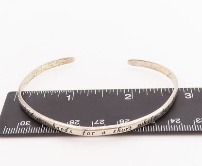925 Sterling Silver Vintage Bracelet Solid Etched Mother's Love Cuff  BT10675