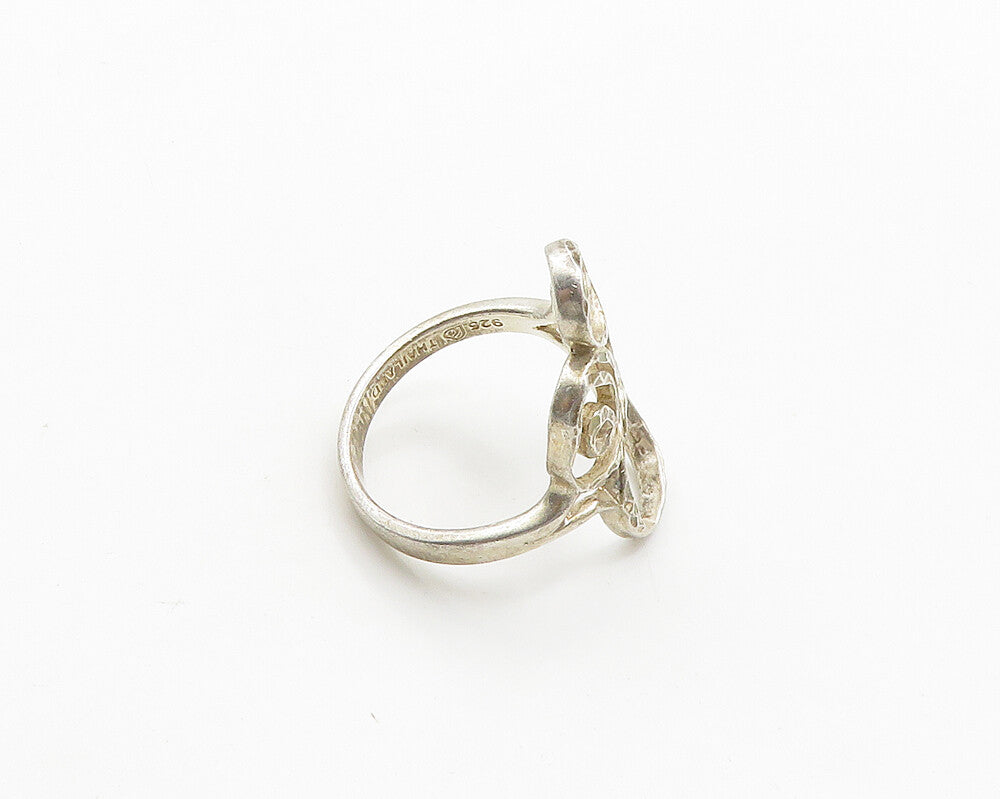 925 Sterling Silver  Vintage Shiny Diamond Cut Spiral Band Ring Sz 8  RG19359