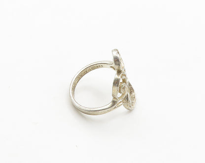 925 Sterling Silver  Vintage Shiny Diamond Cut Spiral Band Ring Sz 8  RG19359