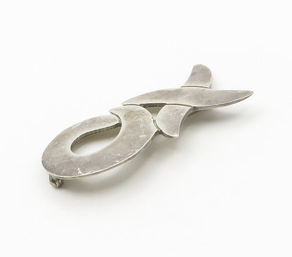 MEXICO 925 Sterling Silver  Vintage XO Hugs & Kisses Smooth Brooch Pin  BP6136