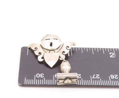 FAR FETCHED 925 Silver Vintage Angel With Love Heart & Trophy Pin  TR3411