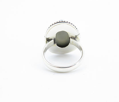 925 Sterling Silver  Purple Druzy Stone Shiny Twist Cocktail Ring Sz 5  RG7821